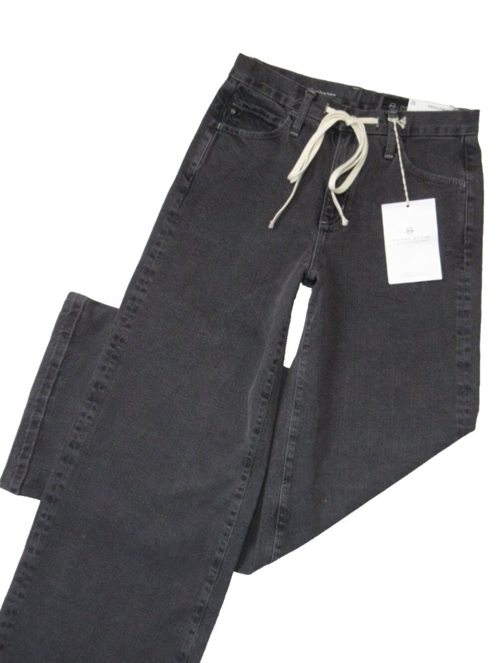 NWT Adriano AG Stella Cinched in Underwater Cove Low Stung Palazzo Jeans 26 - Picture 6 of 11